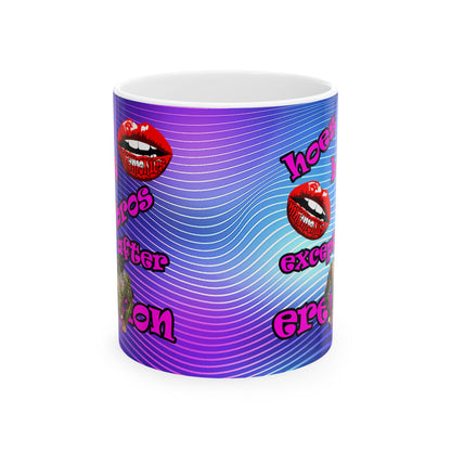 hoes b4 bros - White Mug (purple wave)