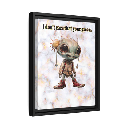 I don't care that your green - framed canvas art (white marble)