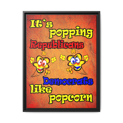 popping like popcorn - framed canvas art (burnt orange)