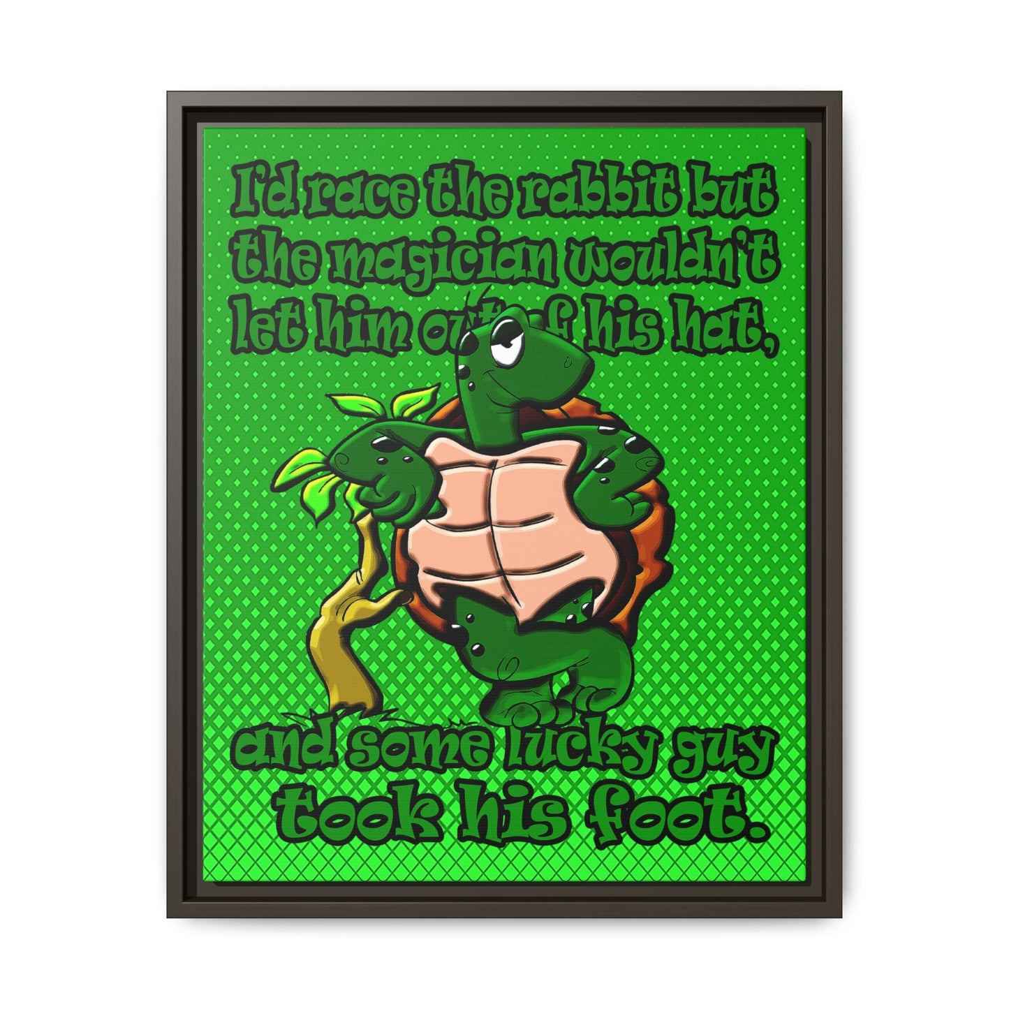 turtle race - framed canvas art (logo green)