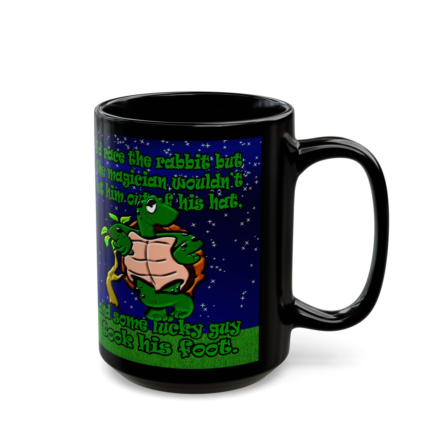 turtle race - Black Mug ('snoops' background)