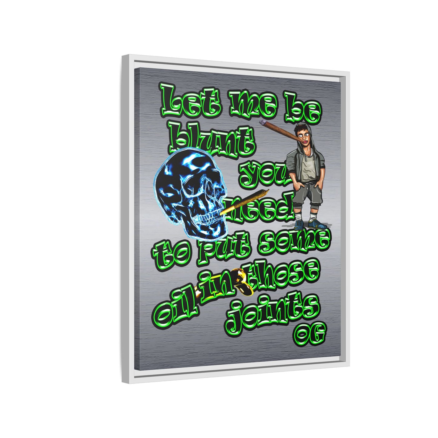 og - framed canvas art (brushed nickel)