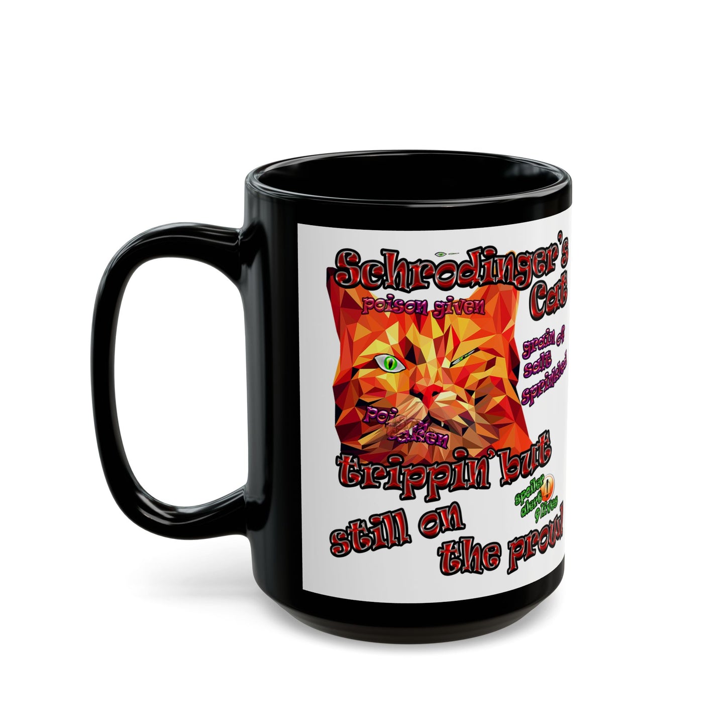 schrodinger's cat - Black Mug (white)