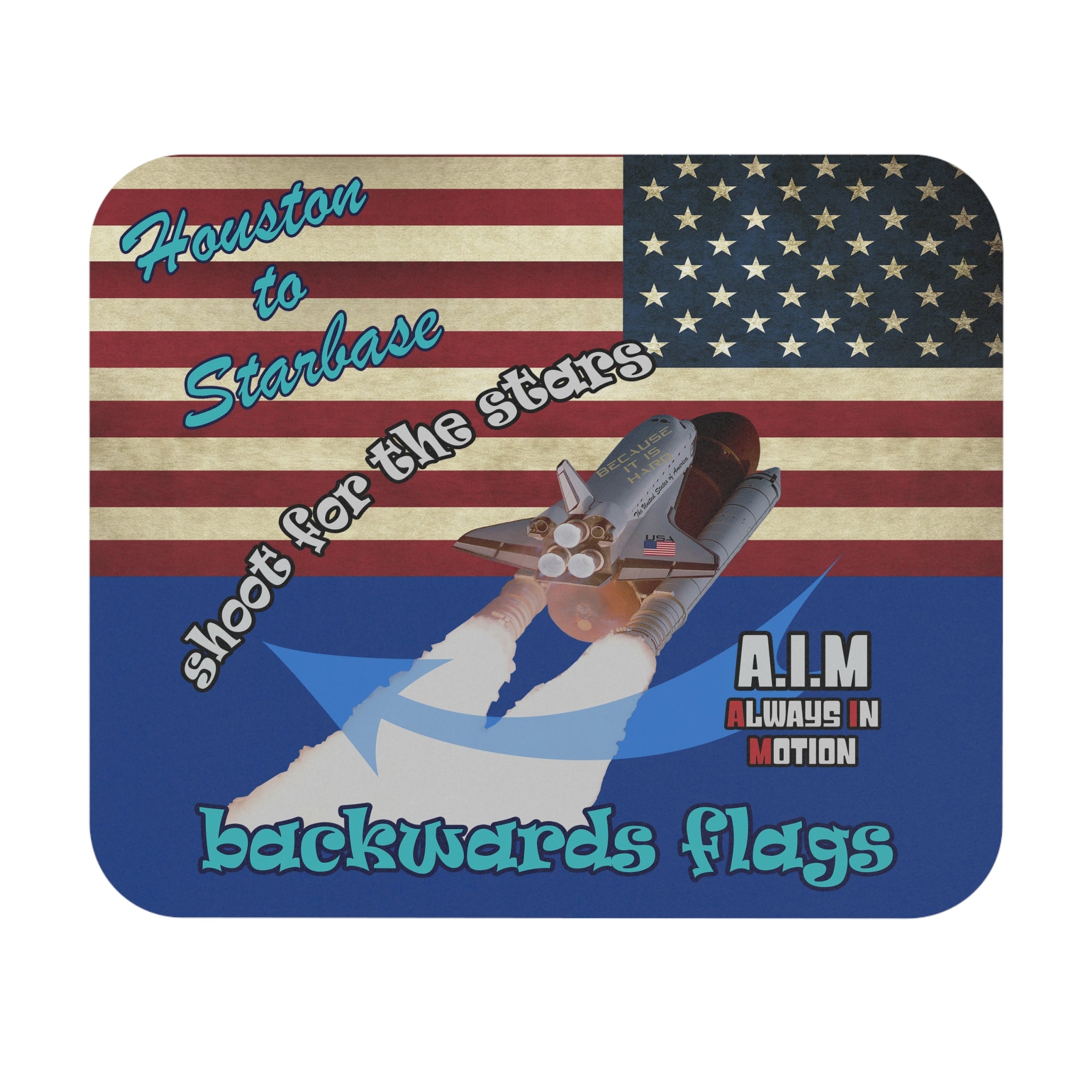 shoot for the stars - Mouse Pad (Rectangle) - (dark blue)