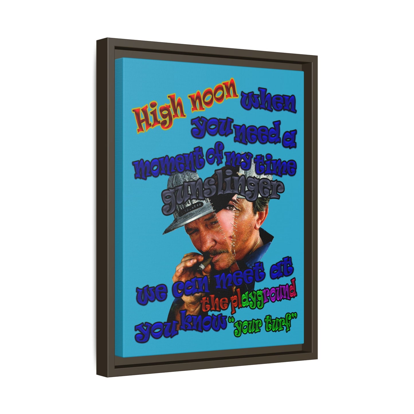 high noon - framed canvas art (turquoise)