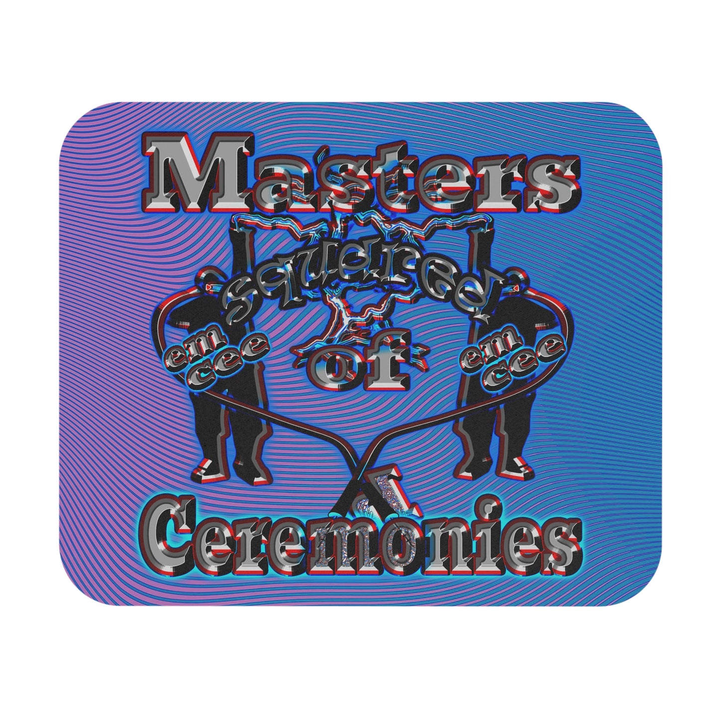 em cee squared - Mouse Pad (Rectangle) (light blue-purple wave)
