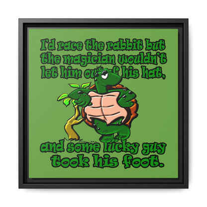 turtle race - framed canvas art (green)