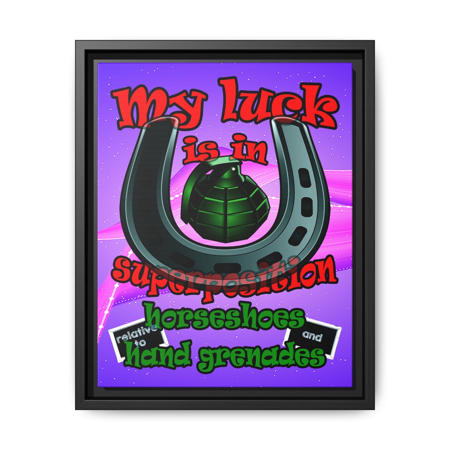 my luck - framed canvas art (purple-pink wave)
