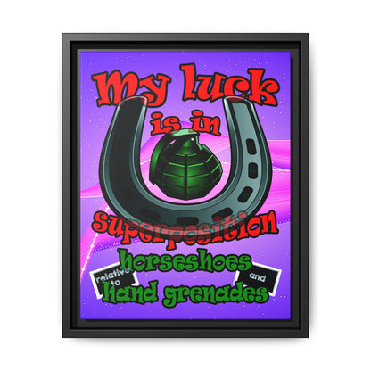 my luck - framed canvas art (purple-pink wave)