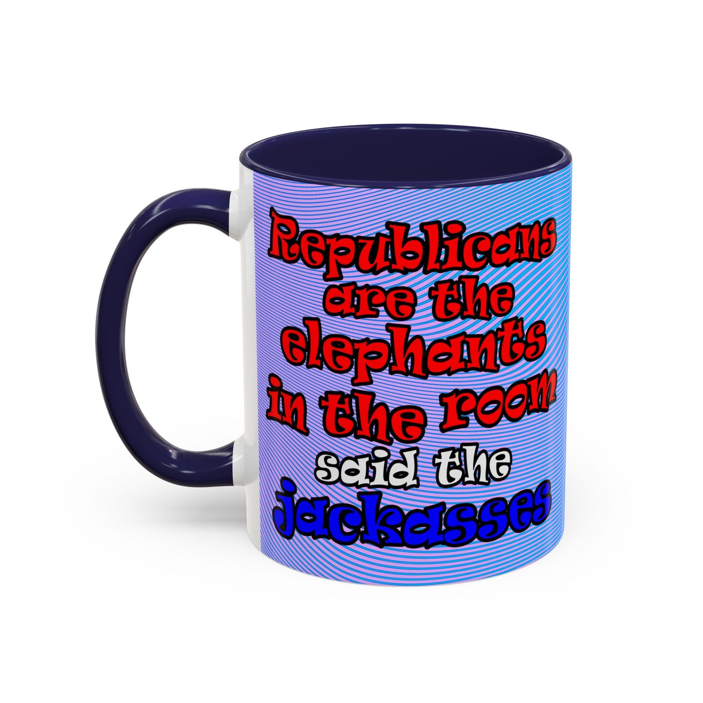 donkeys and elephants - Accent Mug (light blue-purple wave)