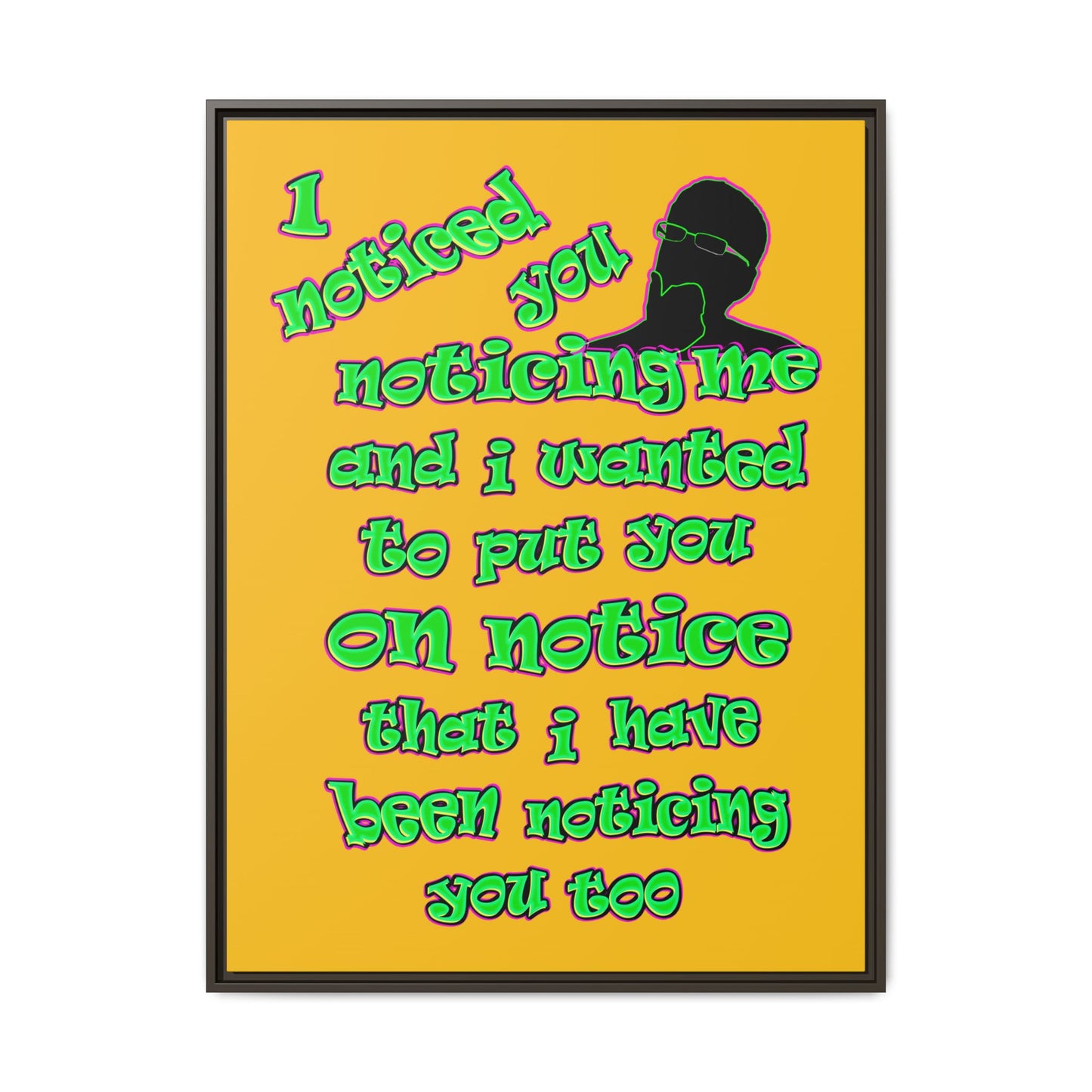 noticed you noticing - framed canvas art (yellow)
