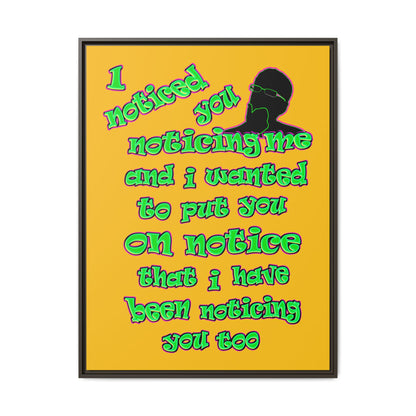 noticed you noticing - framed canvas art (yellow)