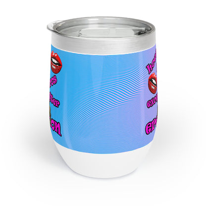 hoes b4 bros - Chill Wine Tumbler (light blue-purple wave)
