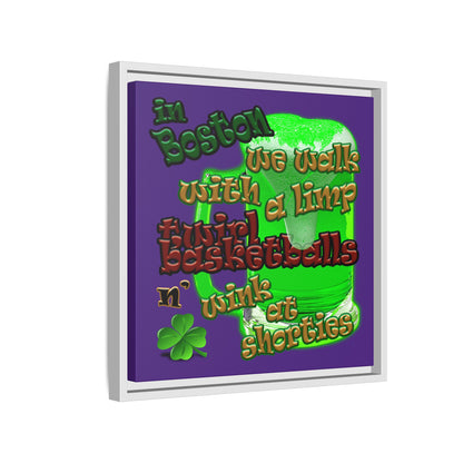 celtics logo - framed canvas art (purple)