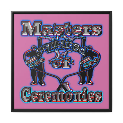 em cee squared - framed canvas art (light pink)