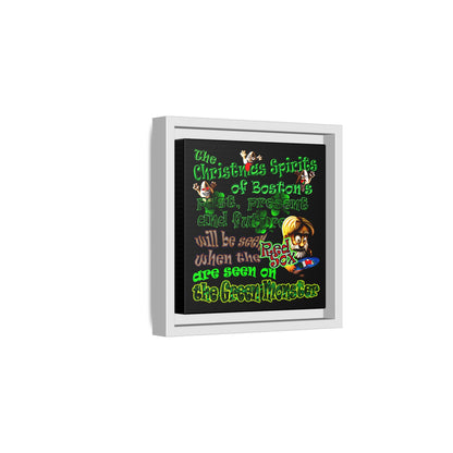 christmas spirits of boston - framed canvas art (black)