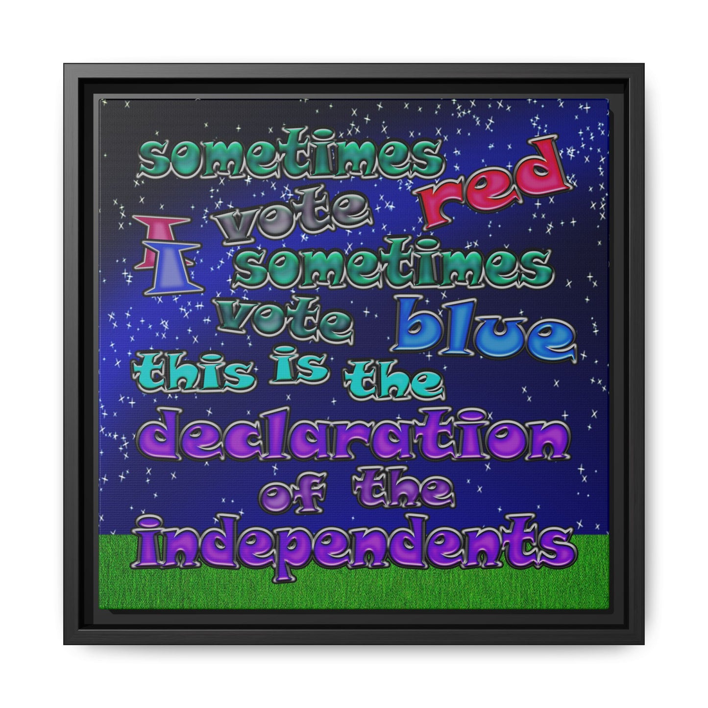 declaration of the independents - framed canvas art ('snoops' background)