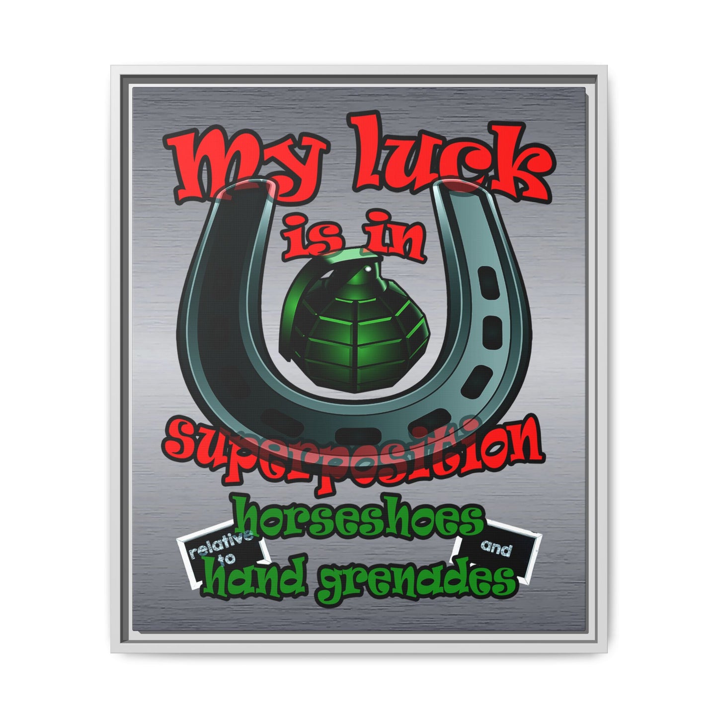 my luck - framed canvas art (brushed nickel)