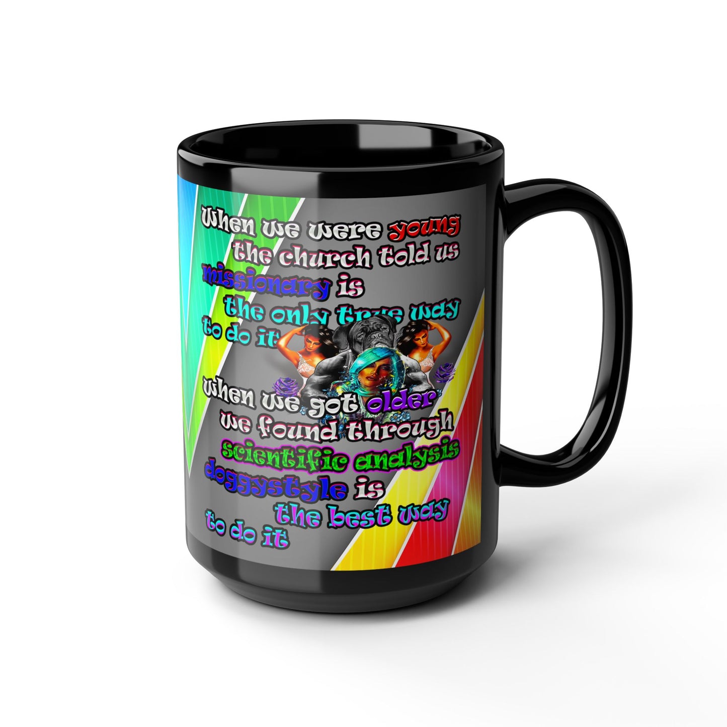 doggystyle - Black Mug (rainbow split)