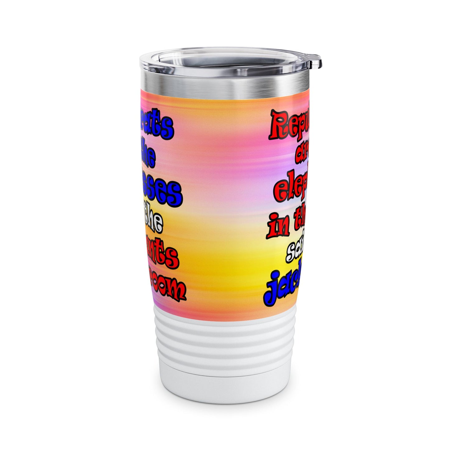 donkeys and elephants - Ringneck Tumbler, 20oz (color blur)