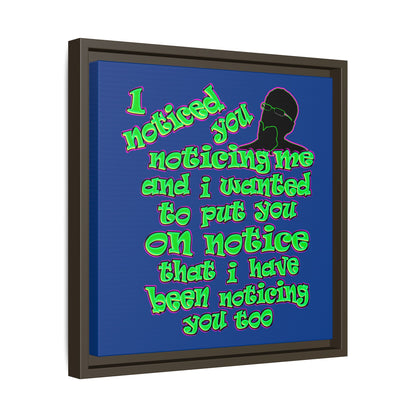 noticed you noticing - framed canvas art (dark blue)