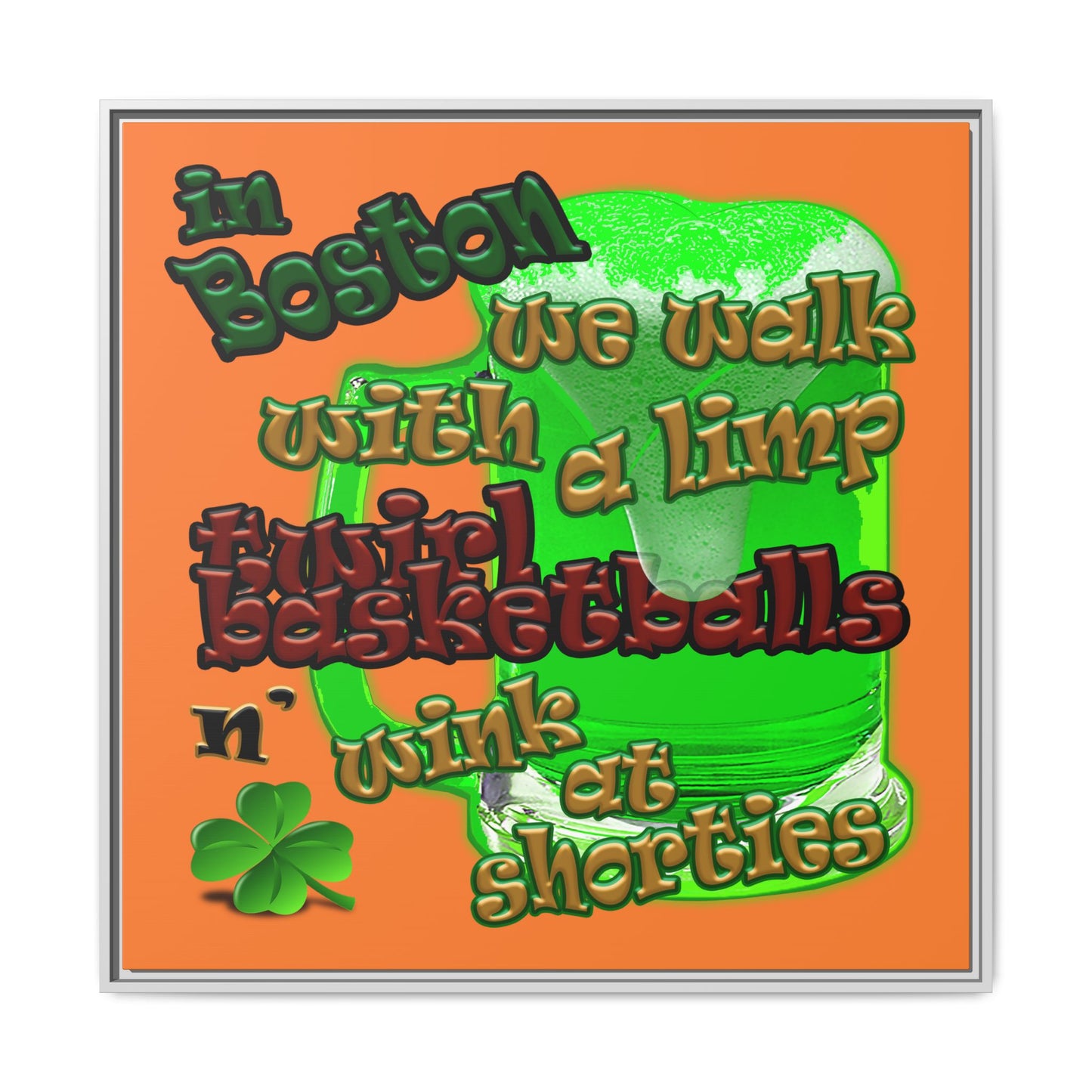 celtics logo - framed canvas art (crusta)