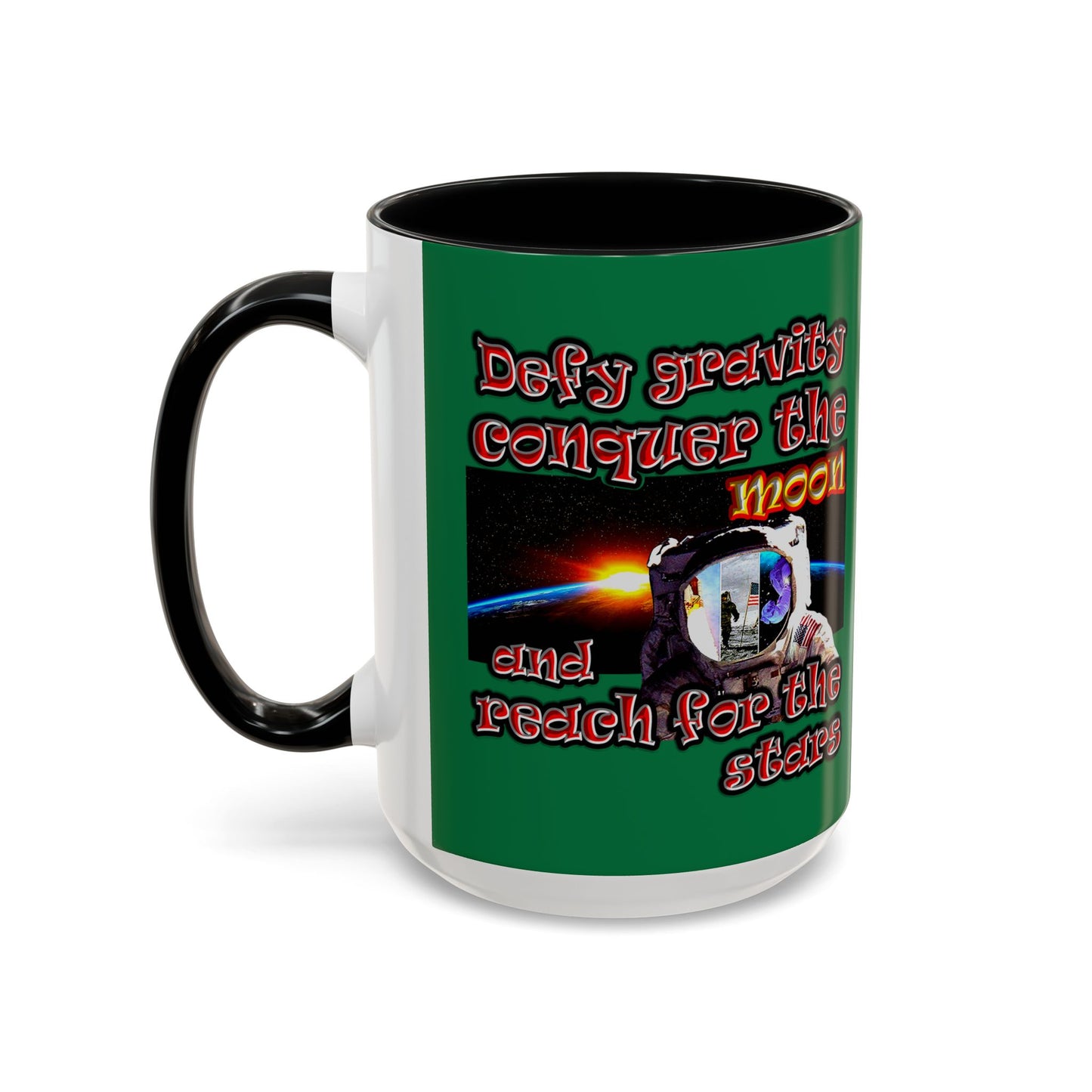 defy conquer reach - Accent Mug (dark green)