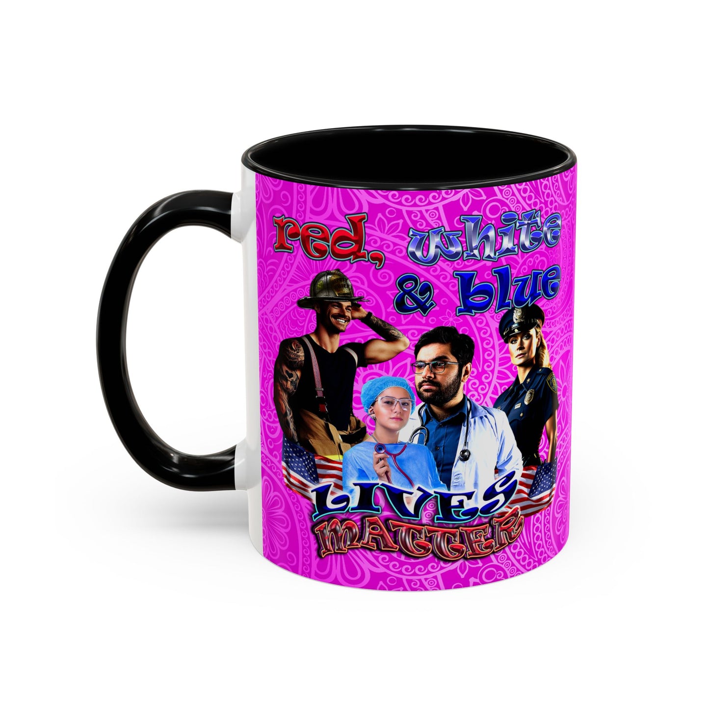 rw&b lives matter - Accent Mug (pink swirl)
