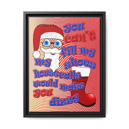 santa's shoes - framed canvas art (yellow-orange wave)