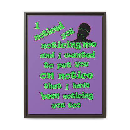 noticed you noticing - framed canvas art (light purple)
