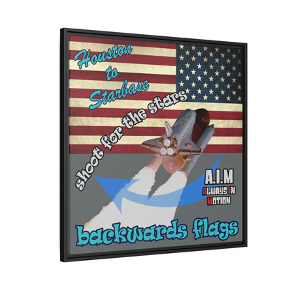 shoot for the stars - framed canvas art (dark grey)