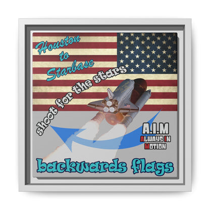 shoot for the stars - framed canvas art (light grey)