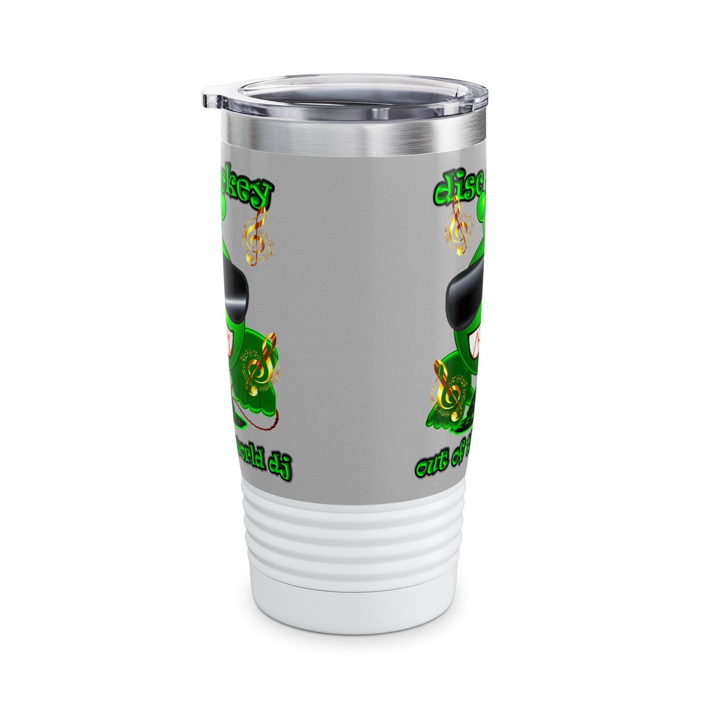 disc jockey - Ringneck Tumbler, 20oz (light grey)