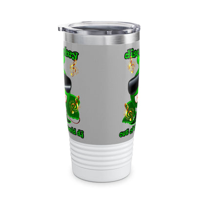 disc jockey - Ringneck Tumbler, 20oz (light grey)