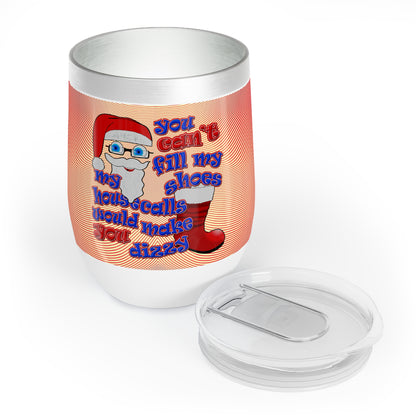 santa's shoes - Chill Wine Tumbler (yellow-orange wave)