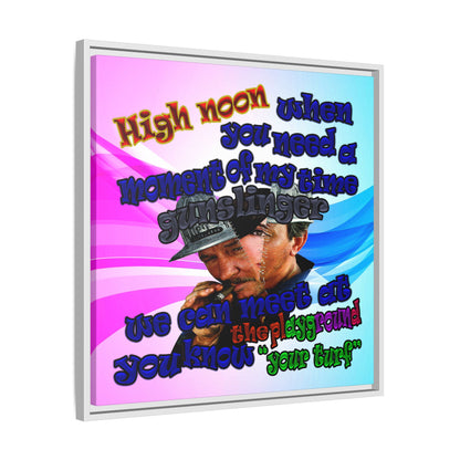 high noon - framed canvas art (light blue-pink wave)