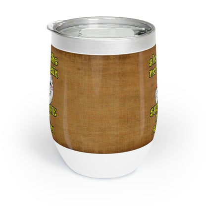 shoot the moon again - Chill Wine Tumbler (brown papyrus)
