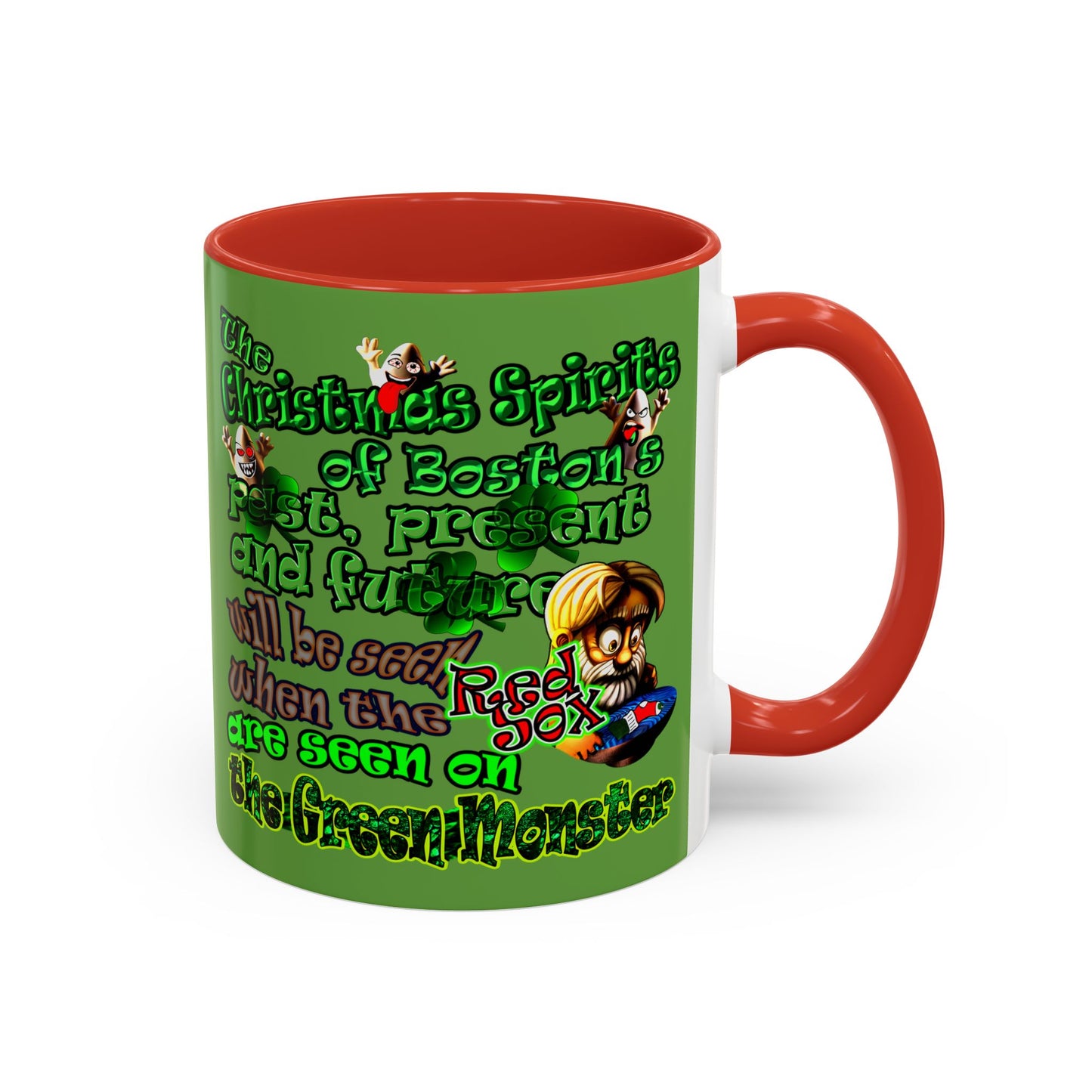 christmas spirits of boston - Accent Mug (green)