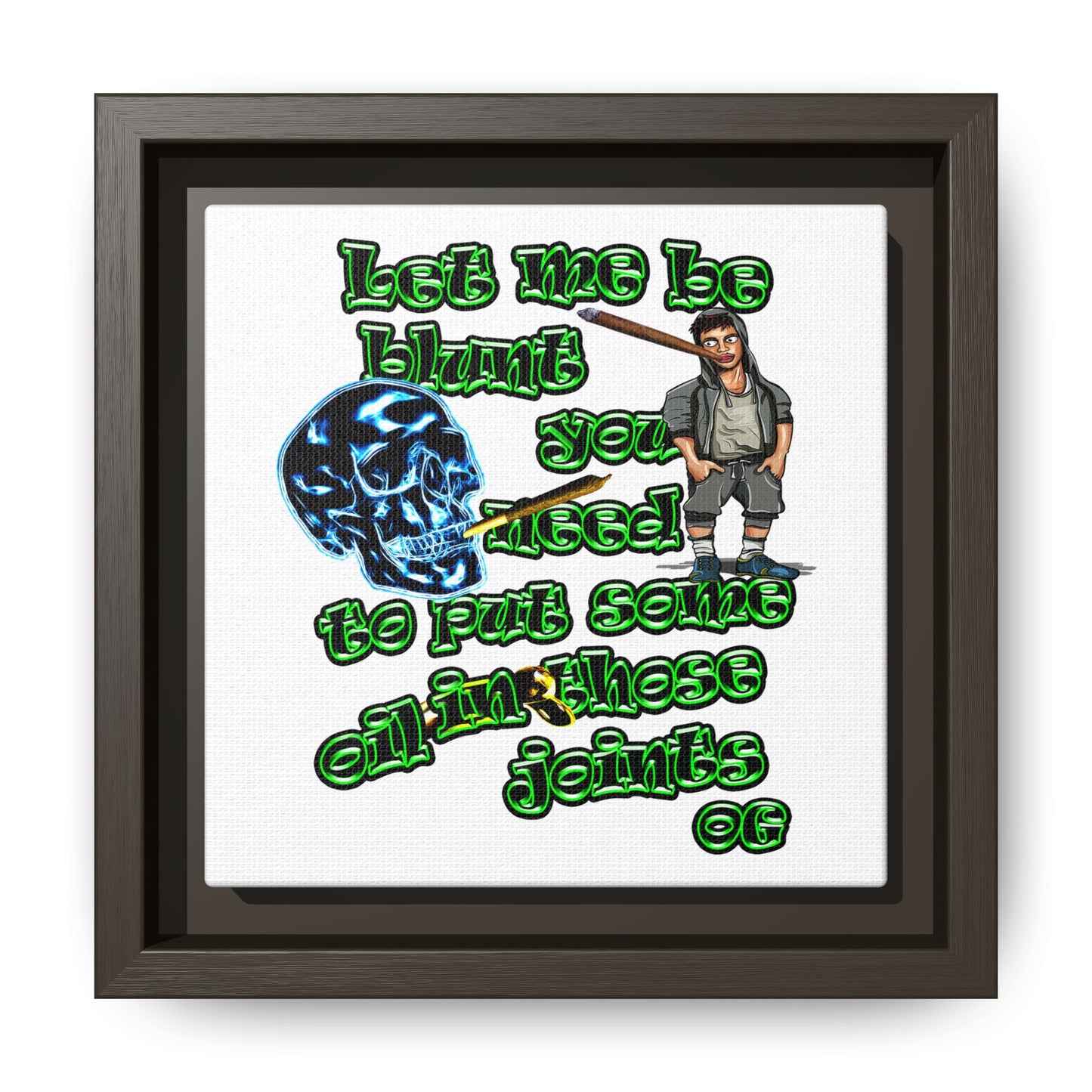 og - framed canvas art (white)