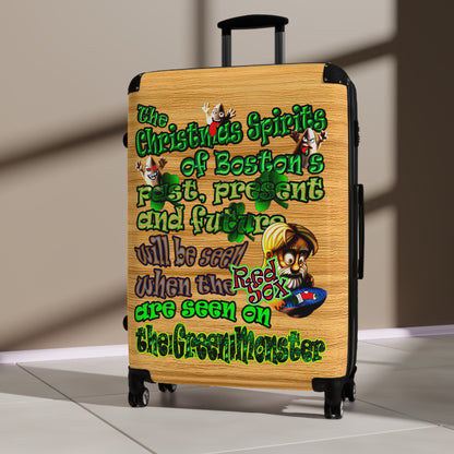 christmas spirits of boston - Suitcase (butterscotch wood finish)