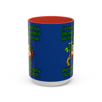 turtle race - Accent Mug (dark blue)