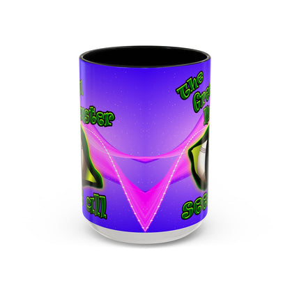 green monster - Accent Mug (purple-pink wave)