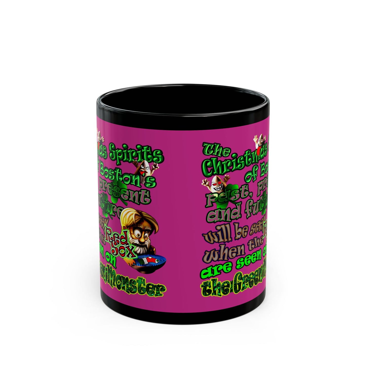 christmas spirits of boston - Black Mug (pink)