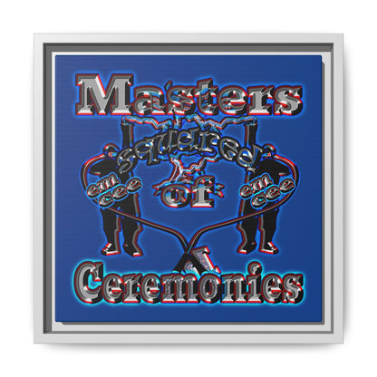 em cee squared - framed canvas art (dark blue)
