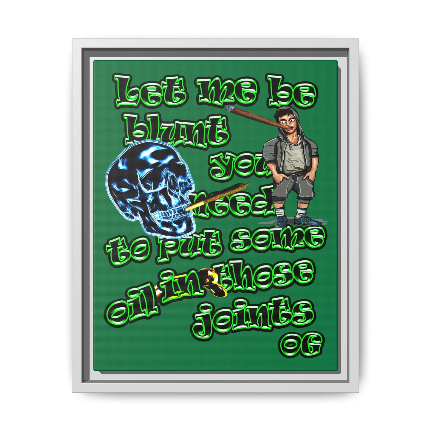 og - framed canvas art (dark green)