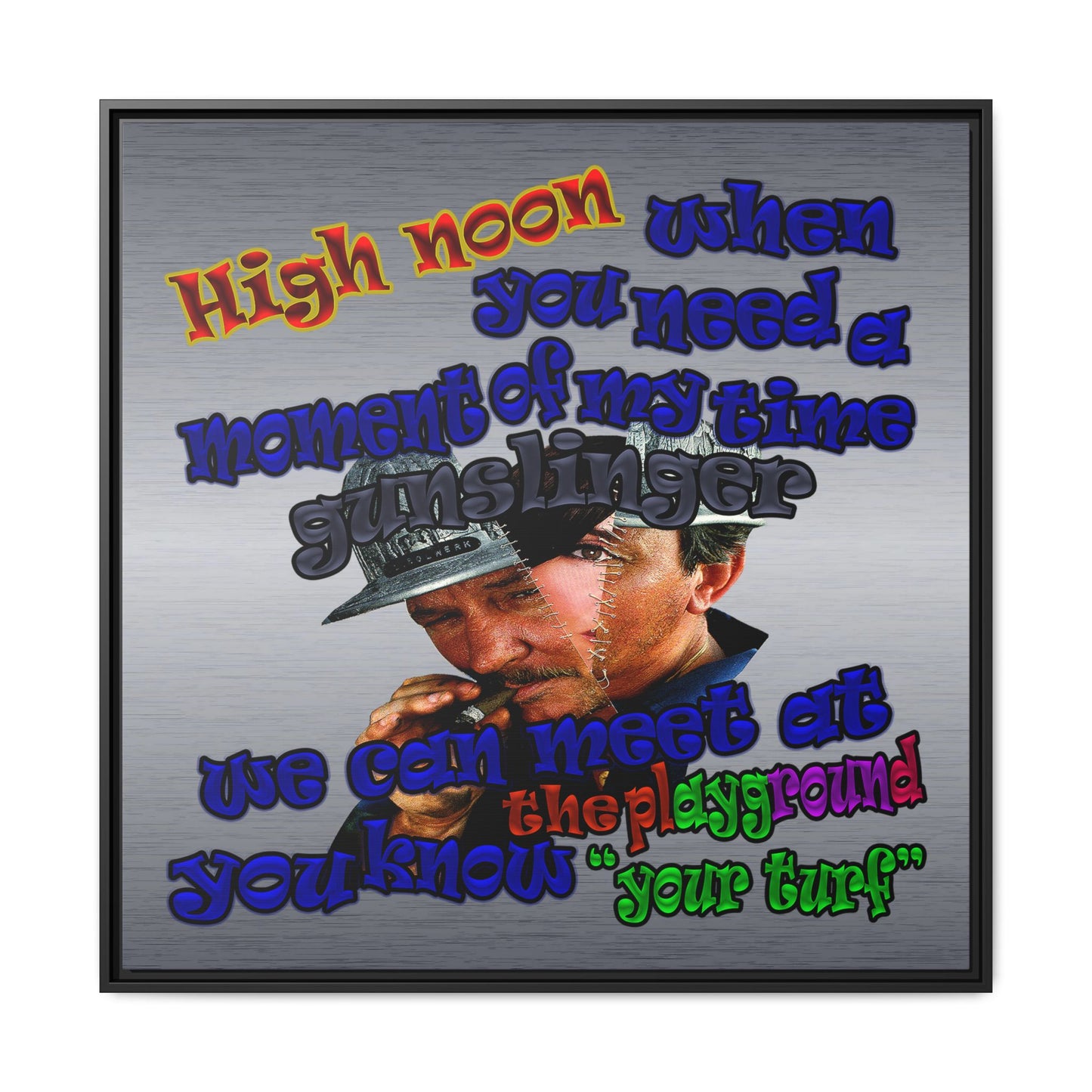 high noon - framed canvas art (brushed nickel)