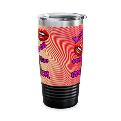 hoes b4 bros - Ringneck Tumbler, 20oz (yellow-orange wave)