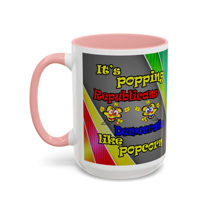 popping like popcorn - Accent Mug (rainbow split)