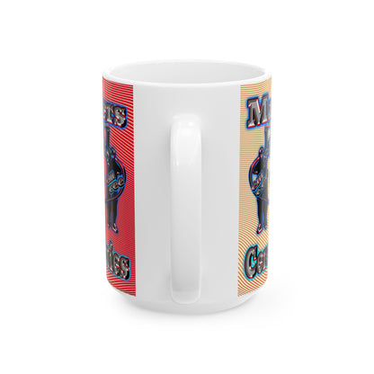 em cee squared - White Mug (yellow-orange wave)