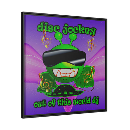 disc jockey - framed canvas art (purple-pink wave)